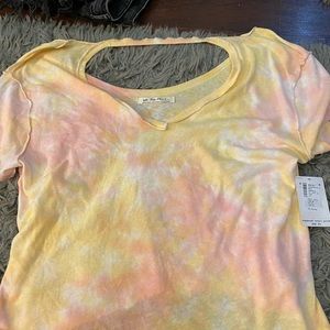 FREE PEOPLE berry combo shirt